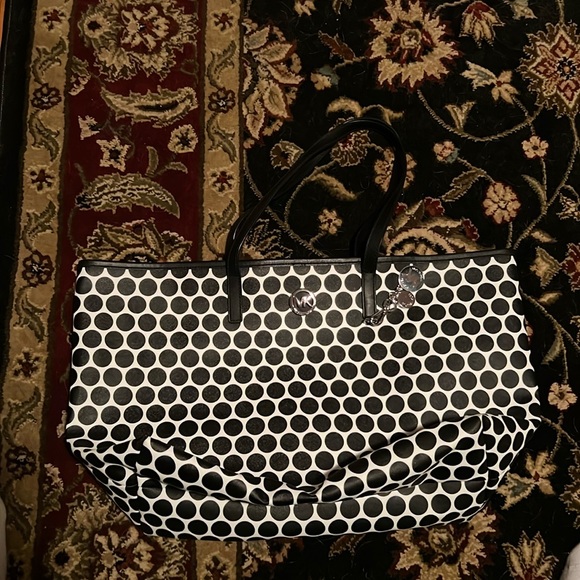 Michael Kors Bags Black And White Polkadot Michael Kors Tote Poshmark